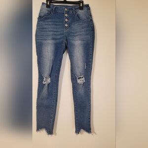 Button fly distressed jeans Small